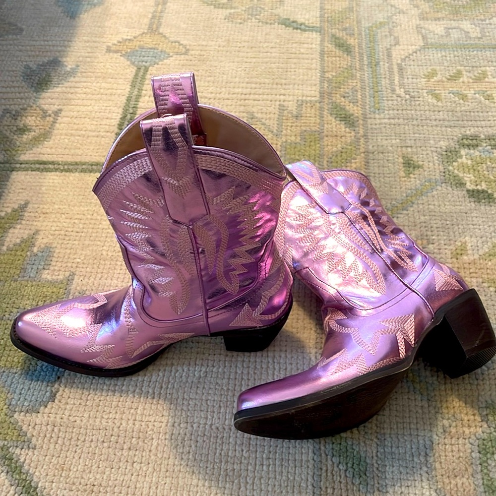 Miron Crosby Inspired Metallic Pink / Purple Cowboy Boots BRAND NEW💕🤩
